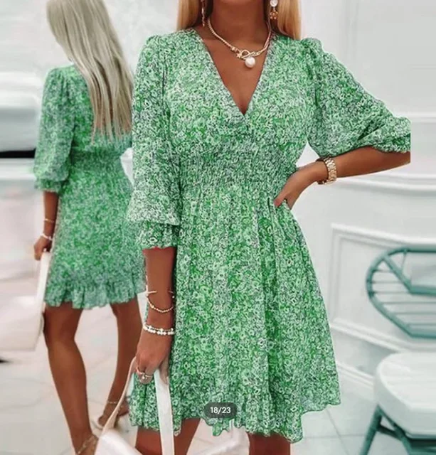 summer dress with Bohemian print for women