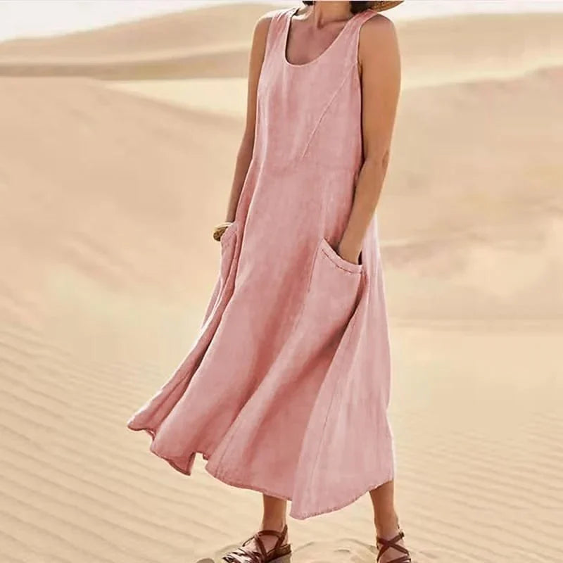 Sleeveless dress for ladies