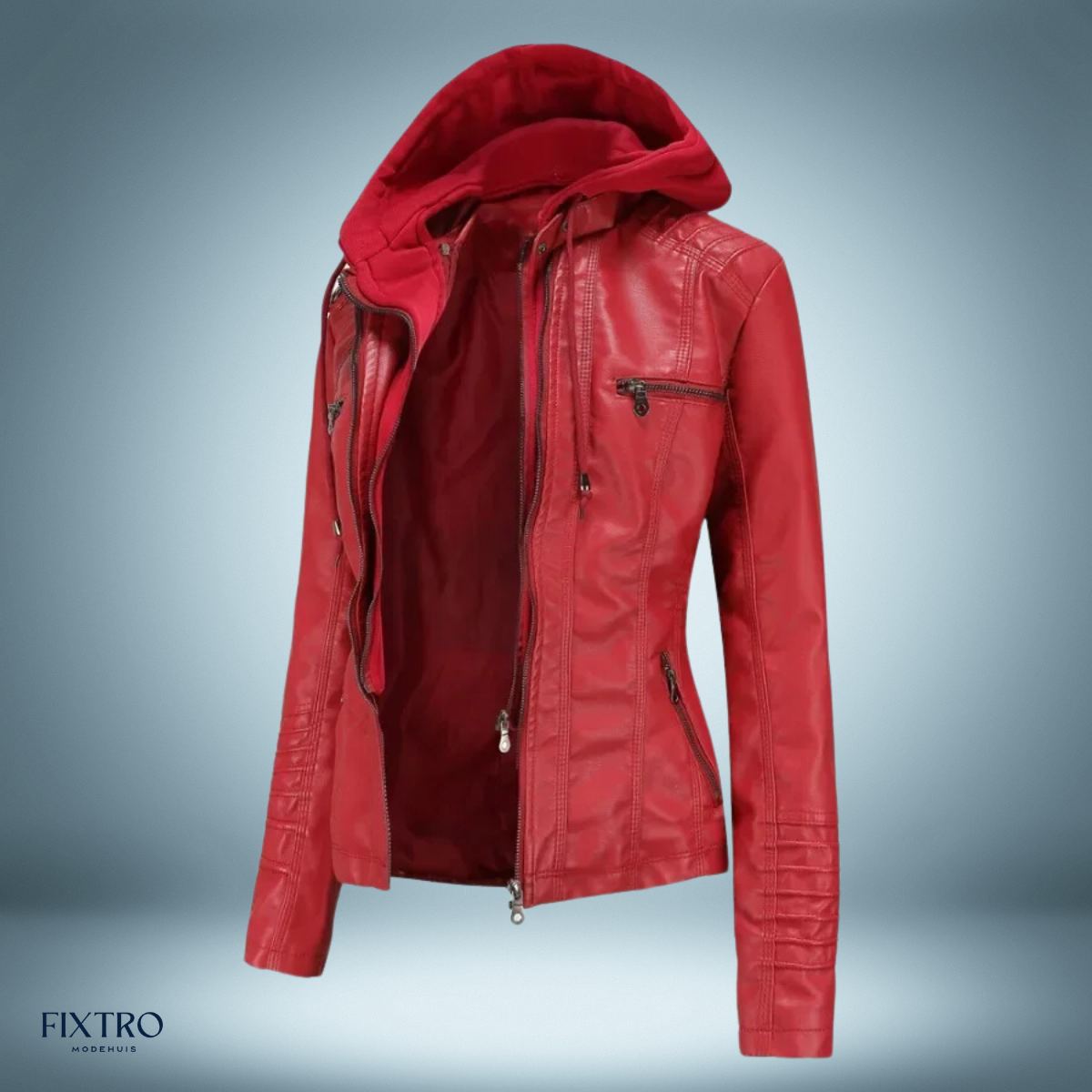 Lyra | Women's Leather Jacket with Hood Chic and Comfortable