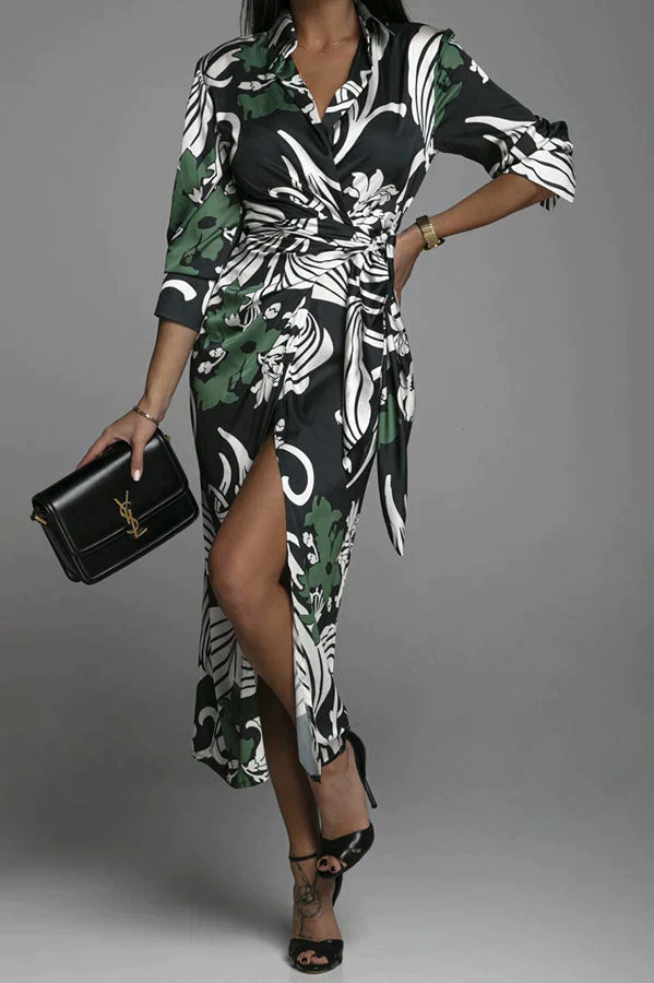 Jean | Printed shirt midi dress