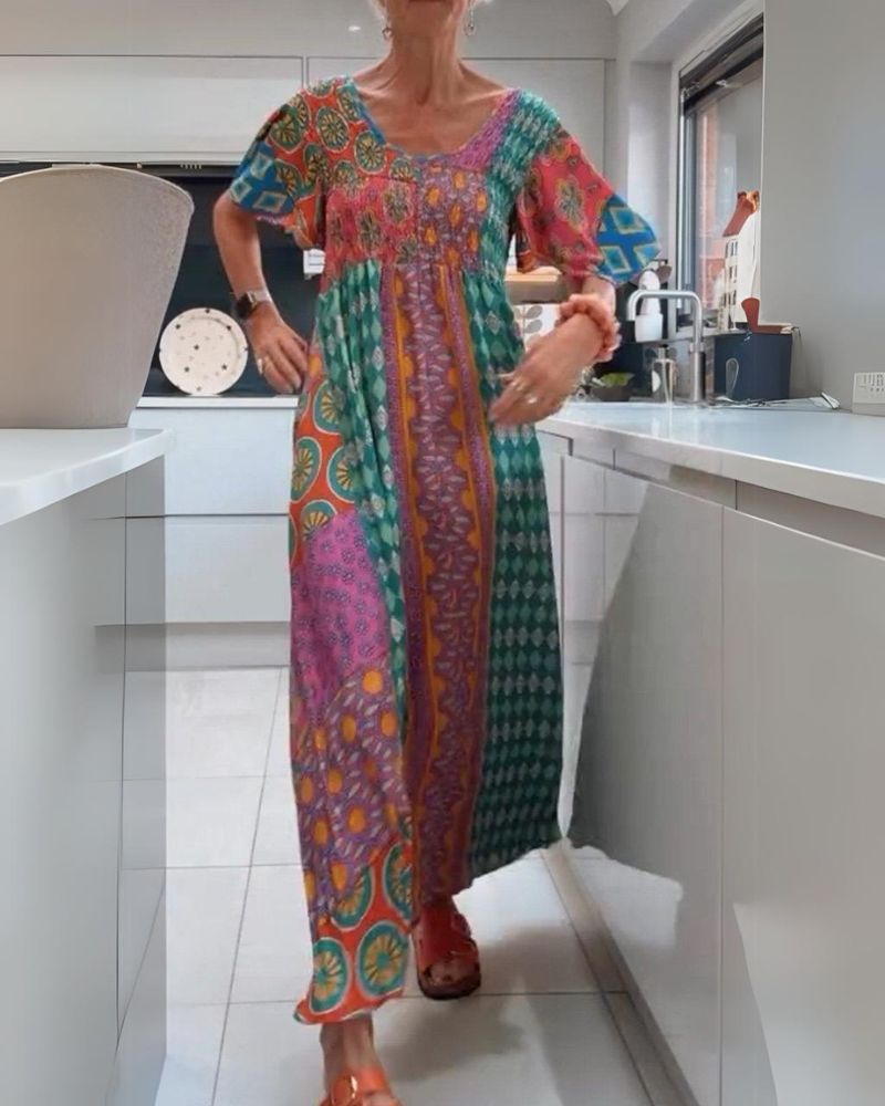 LD | Bohemian dress with paisley pattern