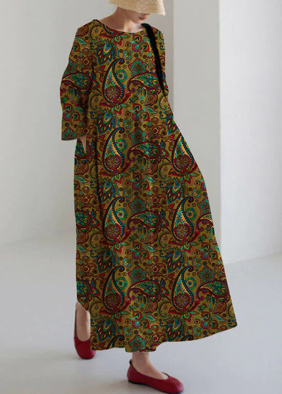 LP | Cotton floral patterned dresses in apricot and mauve Patchwork bags spring