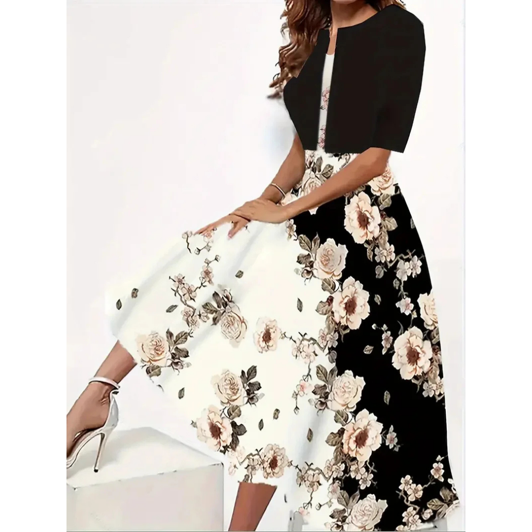 LD | Pleated mini dress with short sleeves