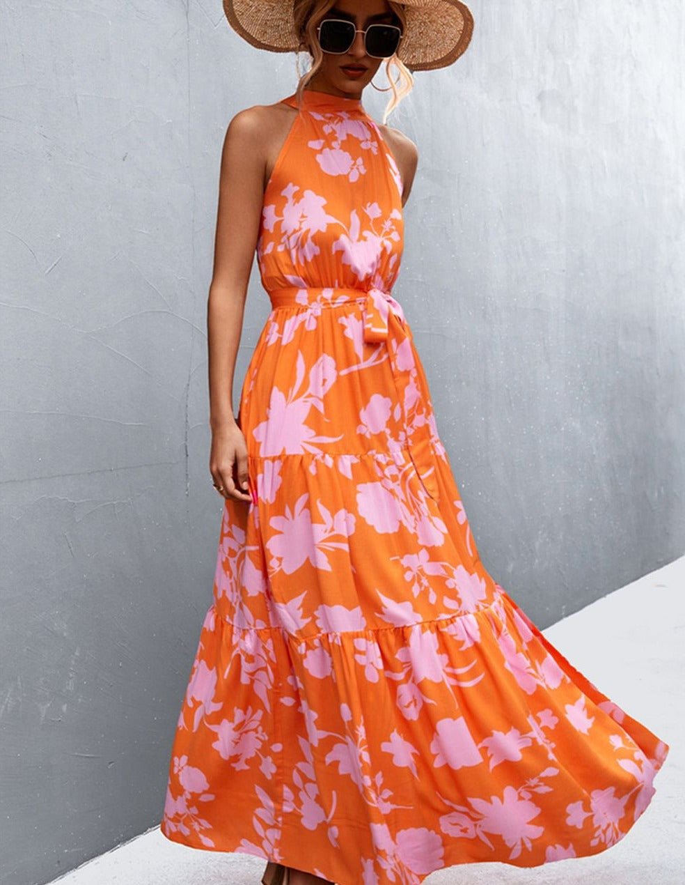 LD Sleeveless dress with summer print