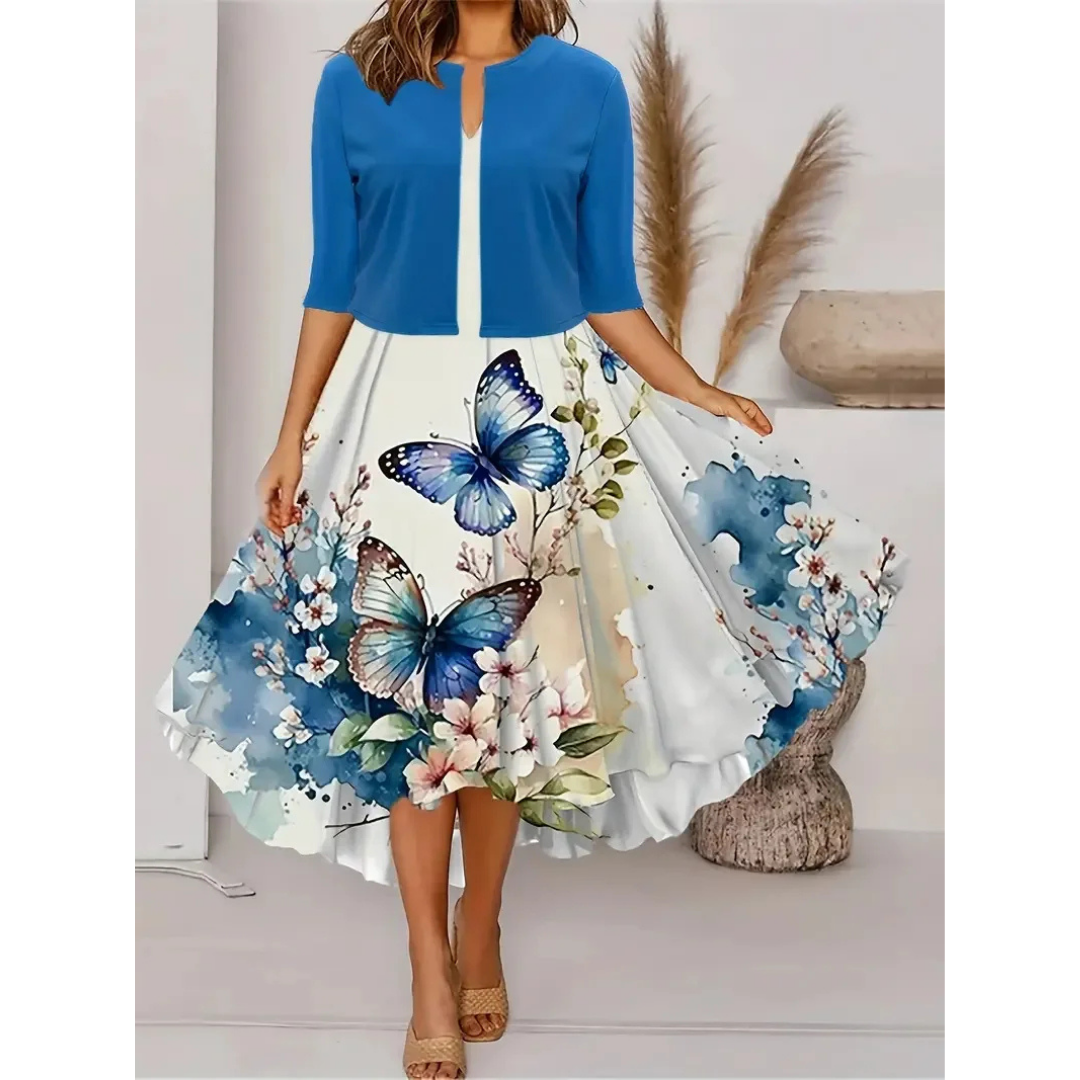 LD | Pleated mini dress with short sleeves