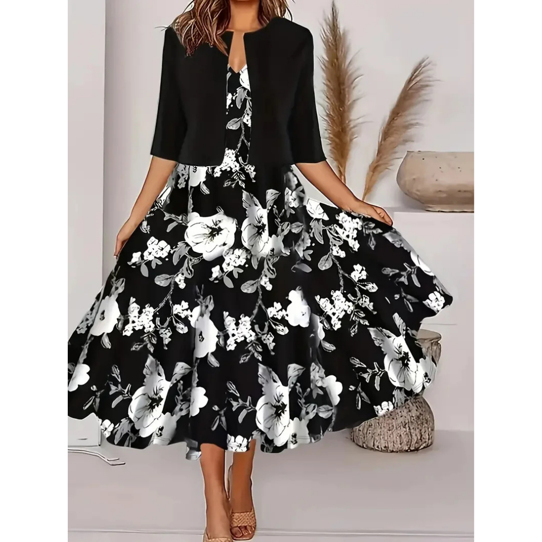 LD | Pleated mini dress with short sleeves