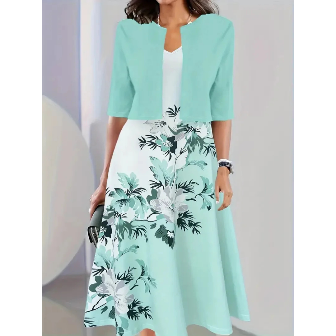 LD | Pleated mini dress with short sleeves