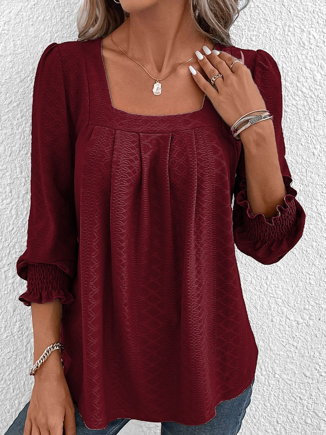 Sabrine blouse | Cotton blouse with square neckline