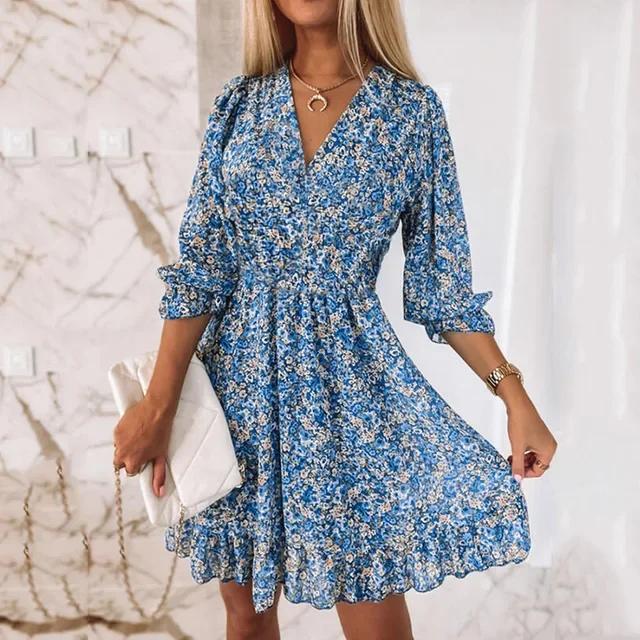 summer dress with Bohemian print for women