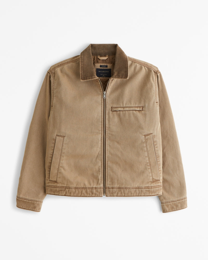 Short Work Jacket with Zipper