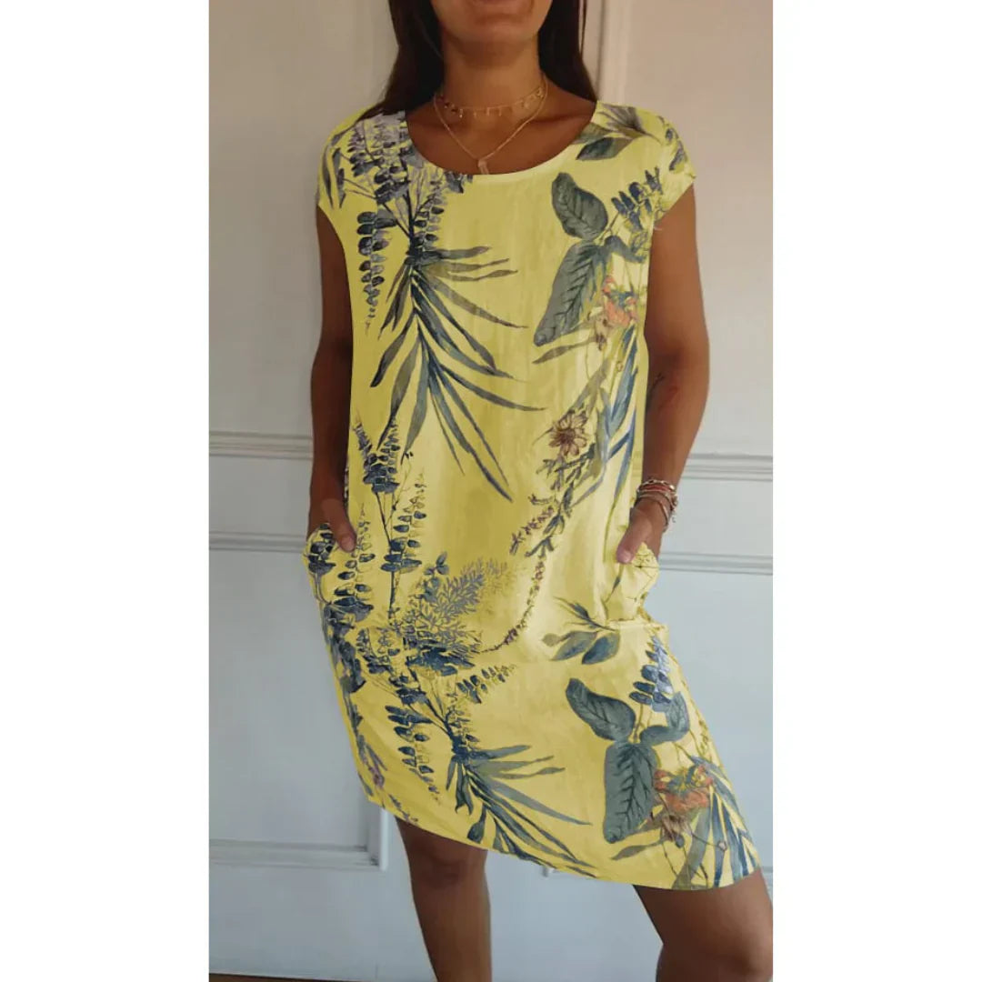 LD dress with round neckline