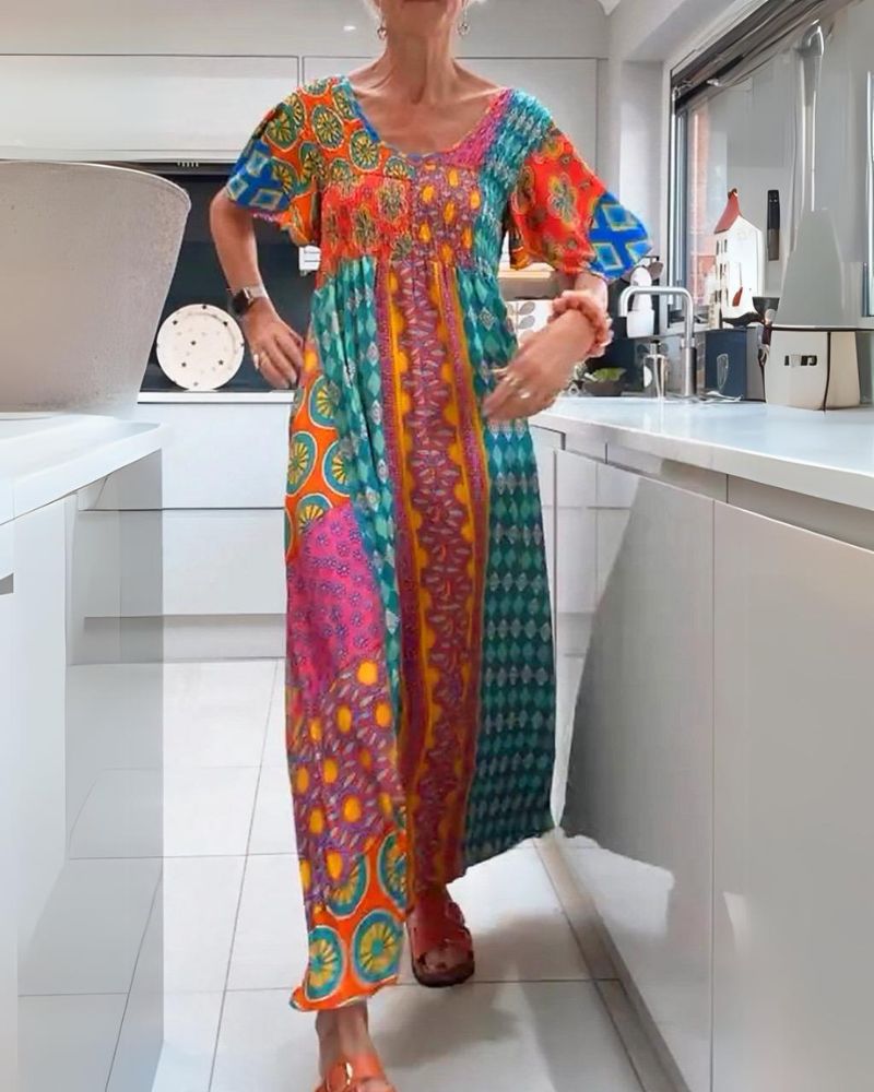 LD | Bohemian dress with paisley pattern