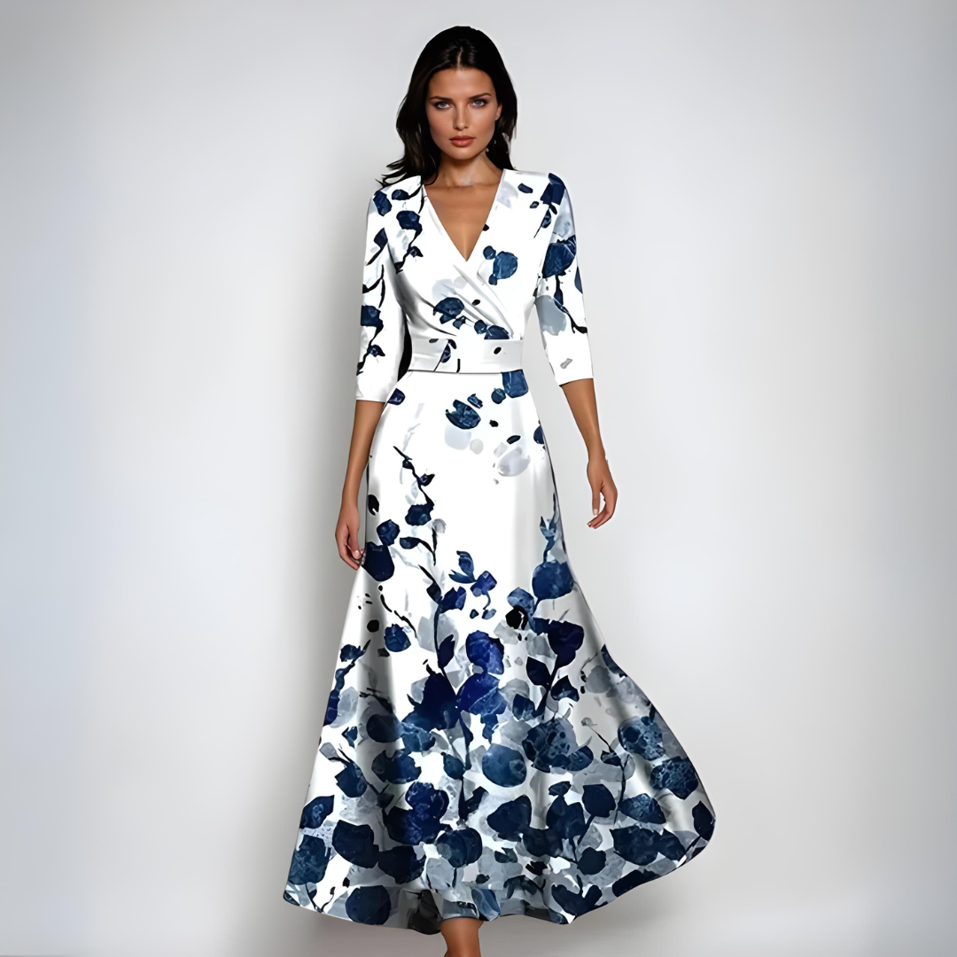 Jano��� | Maxi abito a portafoglio elegante con fiori