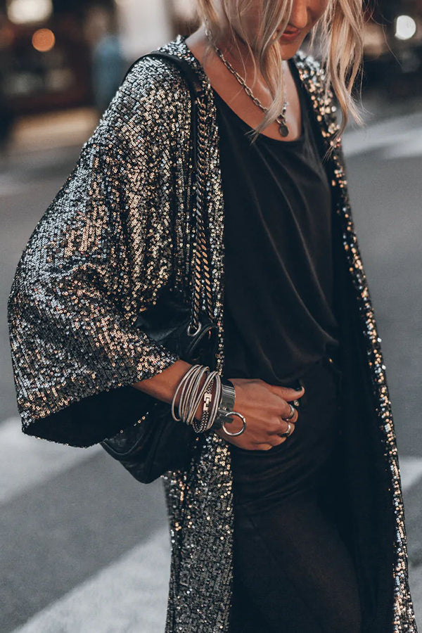 Gilet Talea | Long sequin vest