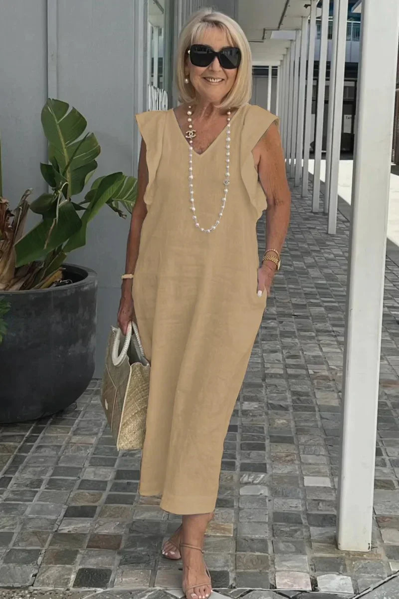 casual dress of cotton and linen