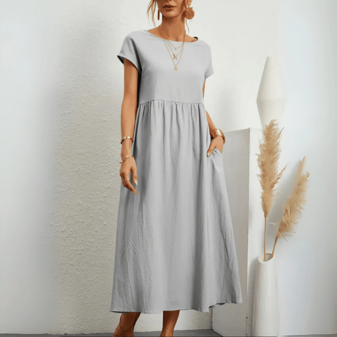 LD | Women's vintage maxi dress of cotton and linen