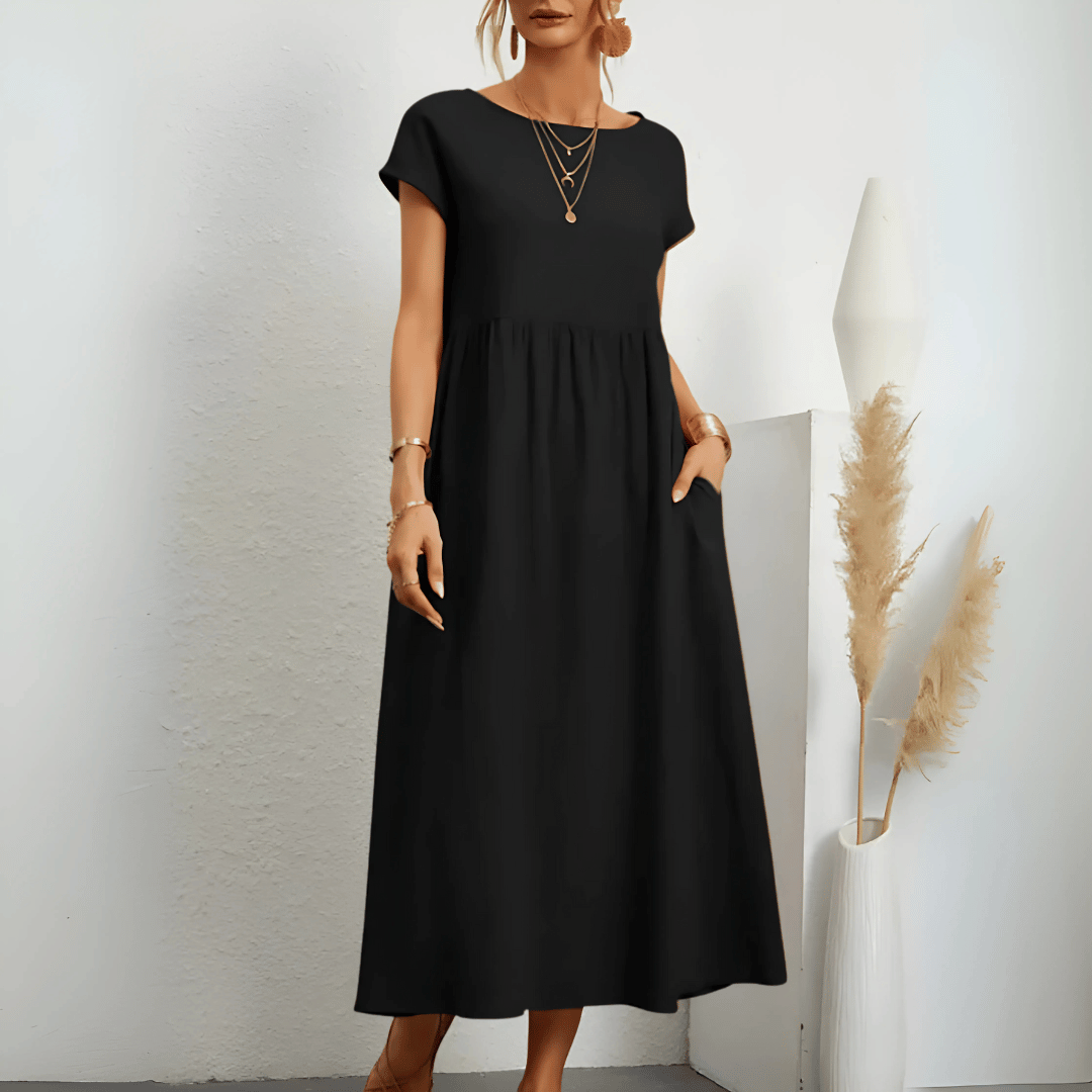 LD | Women's vintage maxi dress of cotton and linen