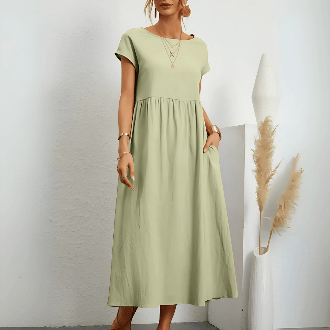 LD | Women's vintage maxi dress of cotton and linen