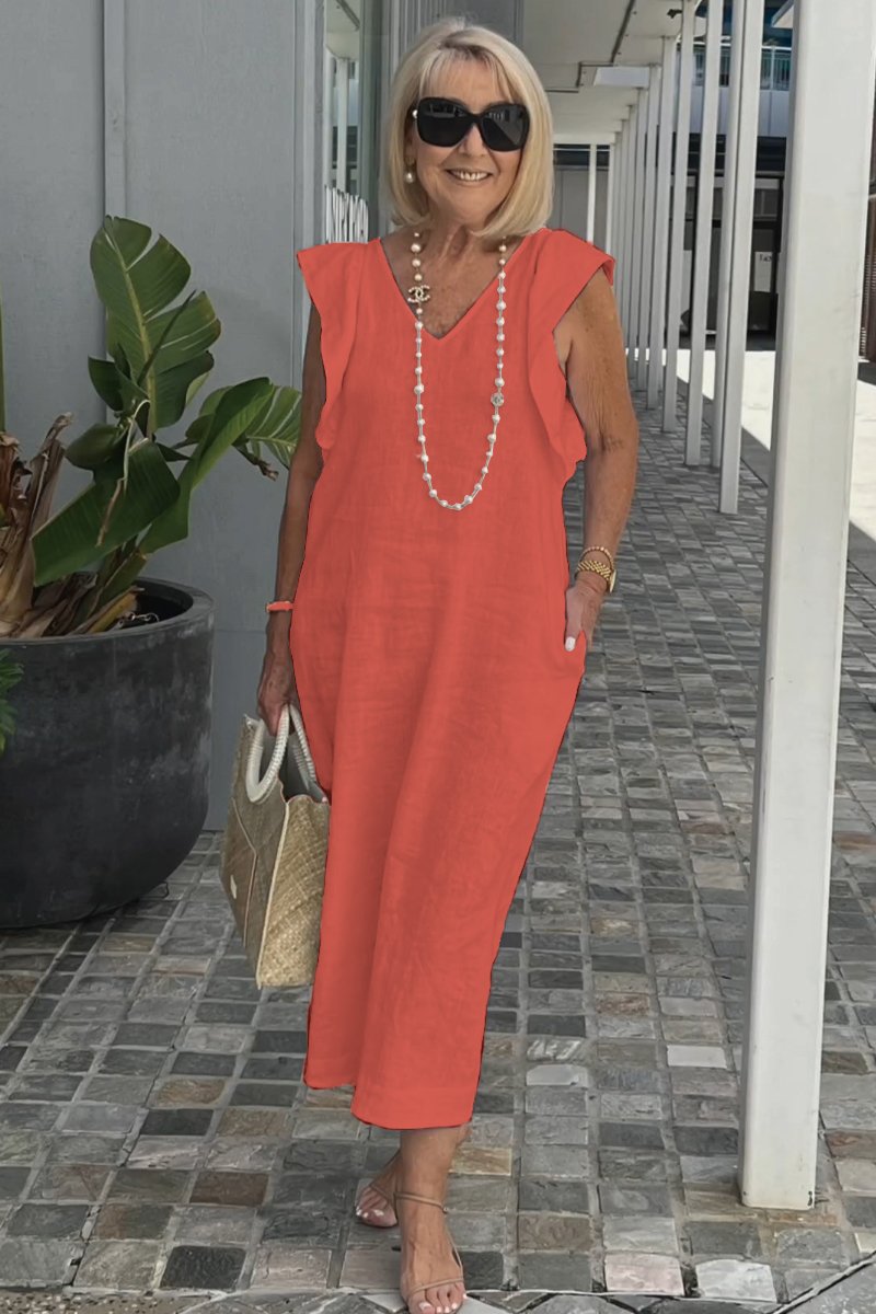casual dress of cotton and linen