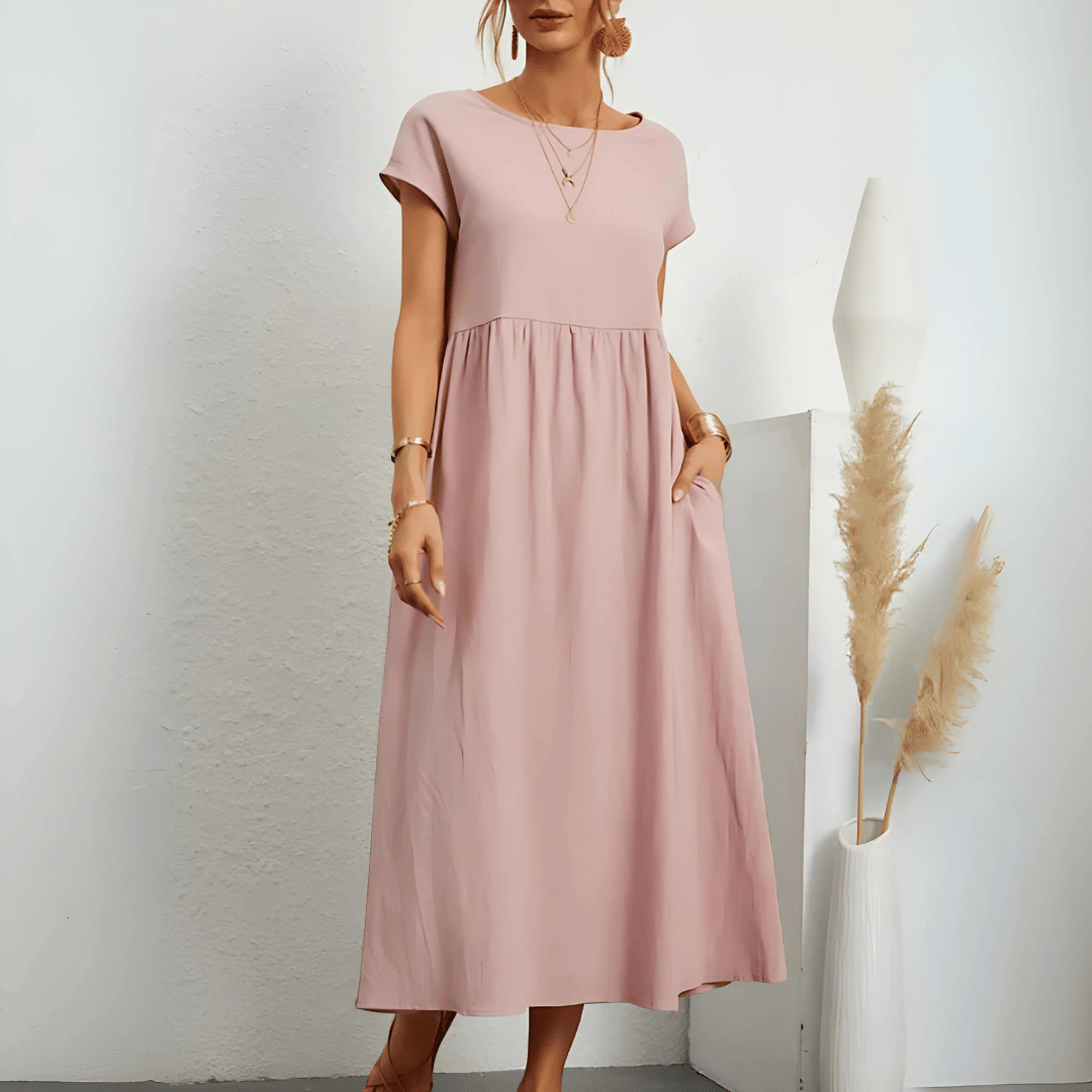 LD | Women's vintage maxi dress of cotton and linen