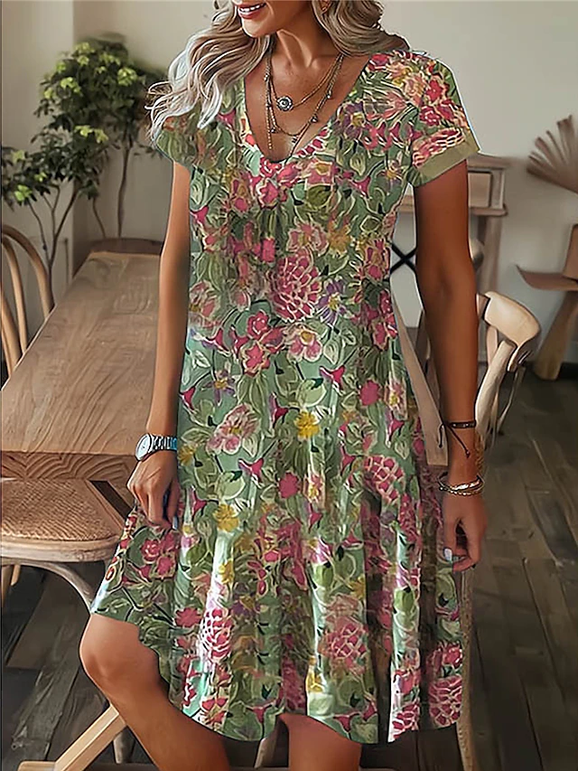 LP | Summer dress with feather pattern