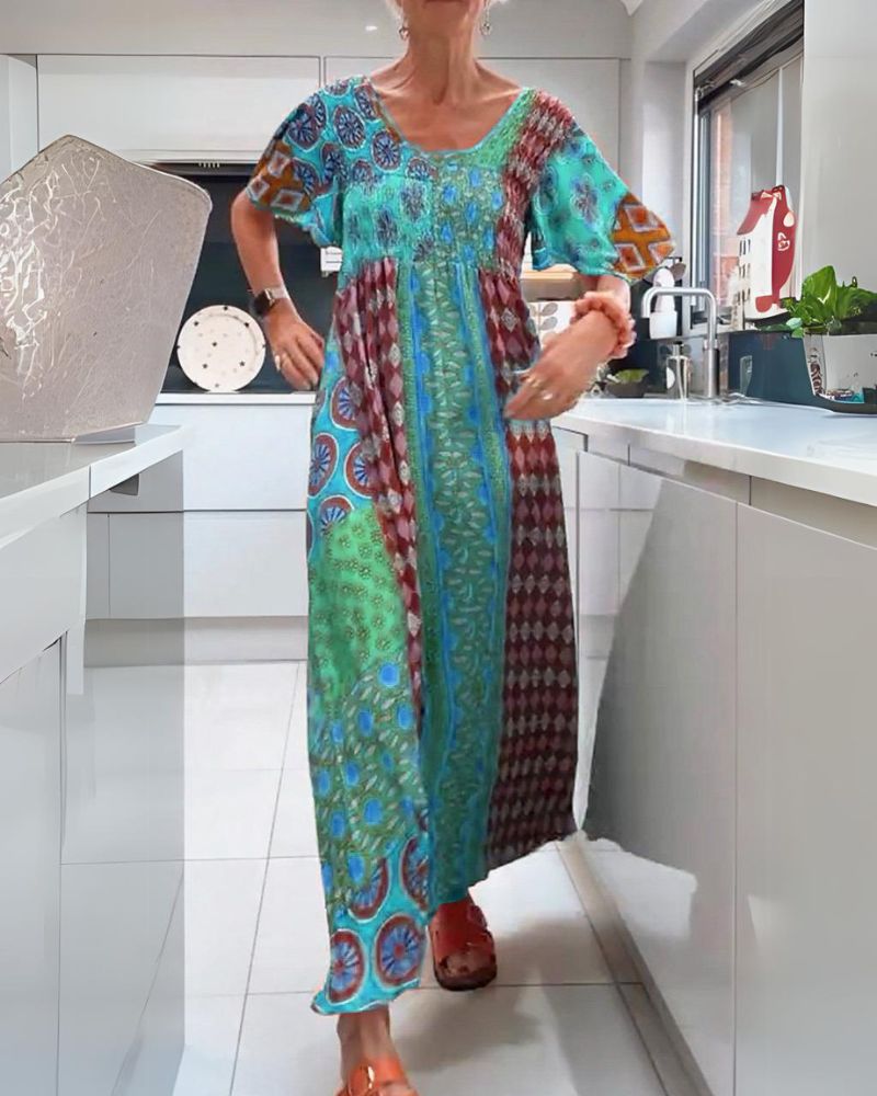 LD | Bohemian dress with paisley pattern