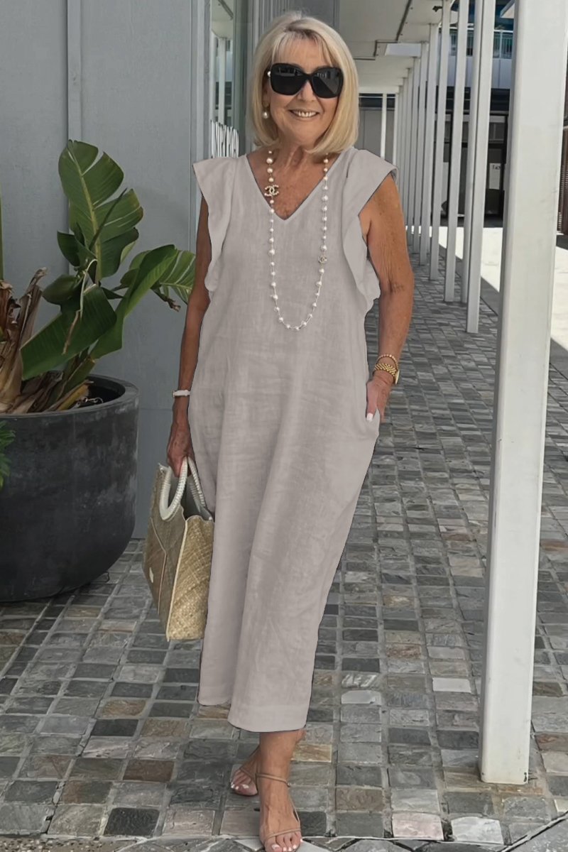 casual dress of cotton and linen
