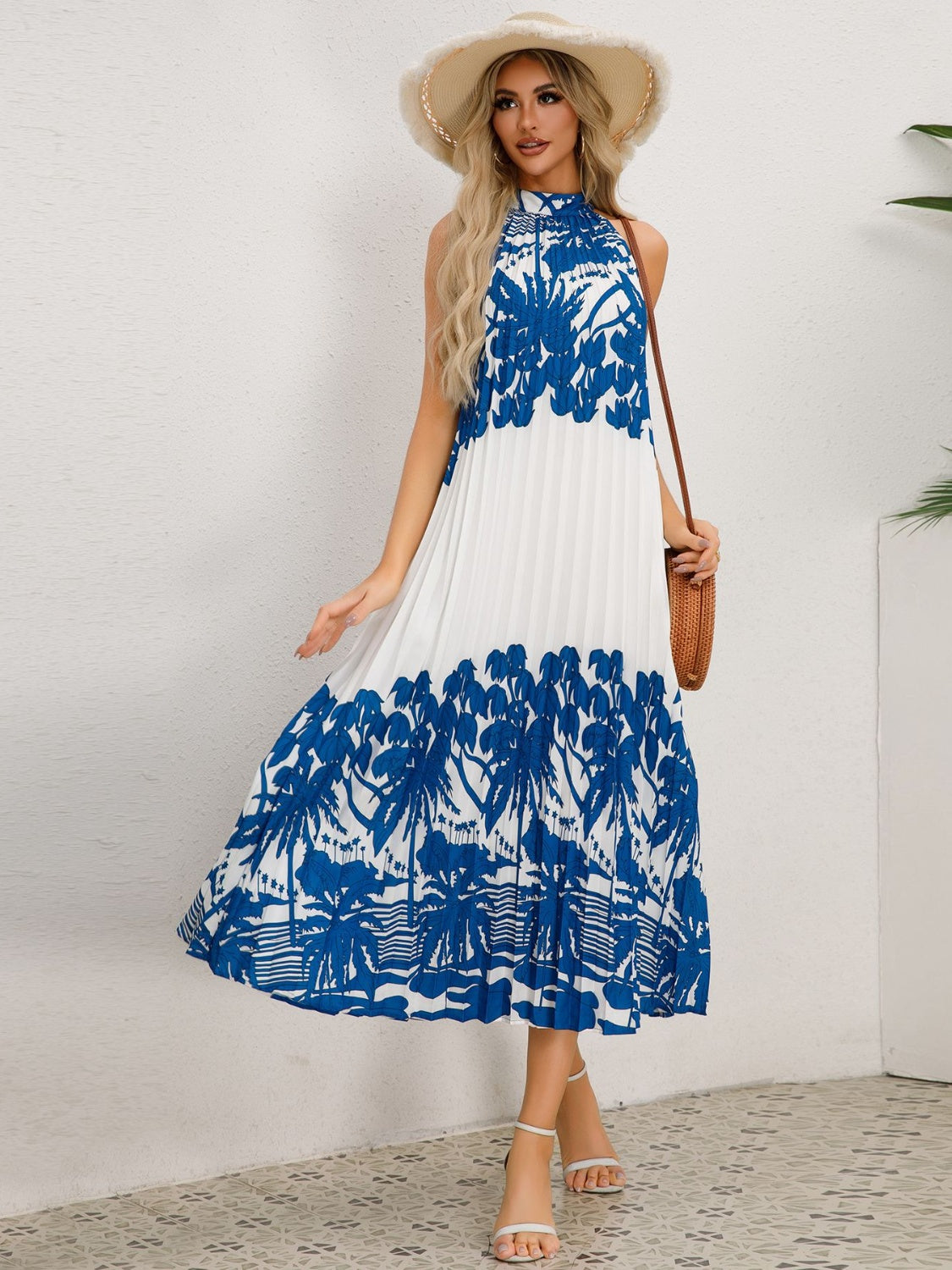 LP | Sleeveless printed-and-tied midi dress