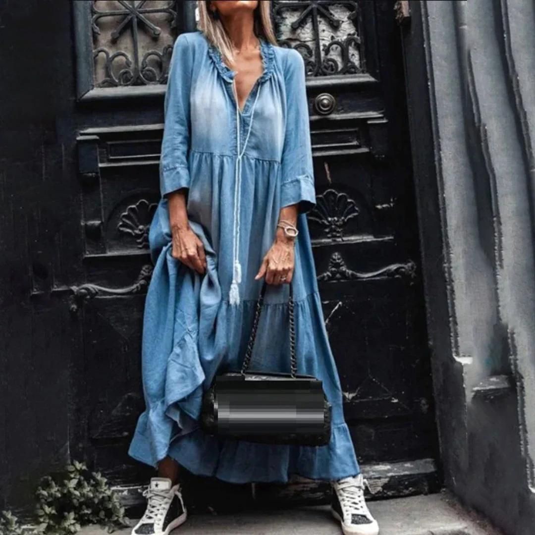 LP | Bohemian denim dress