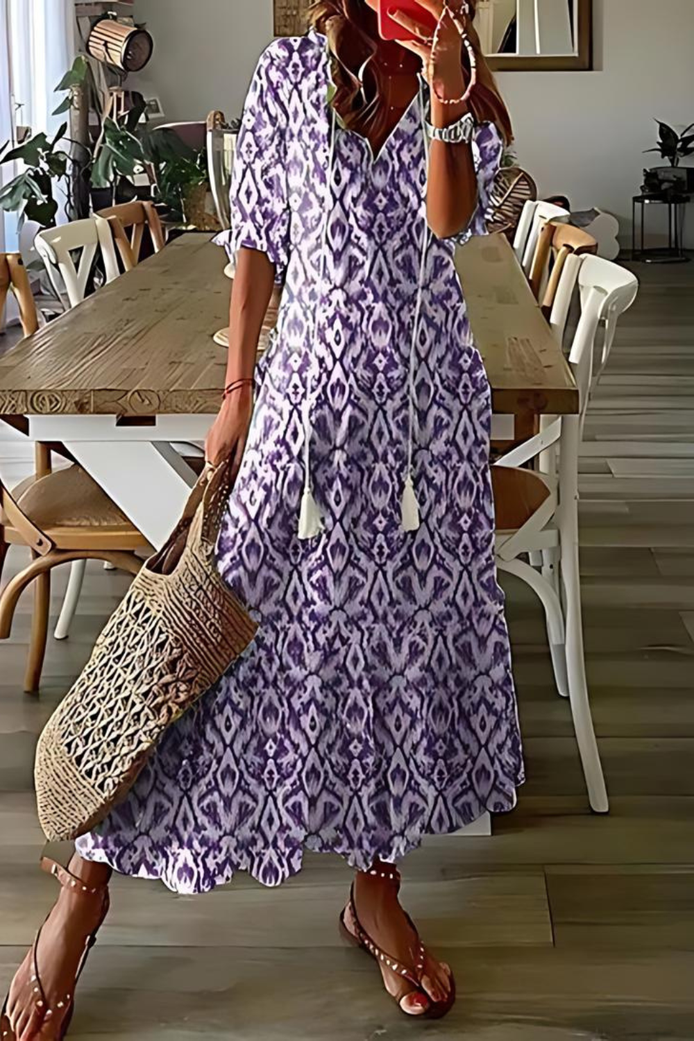 Anouk - Long elegant dress with flowers