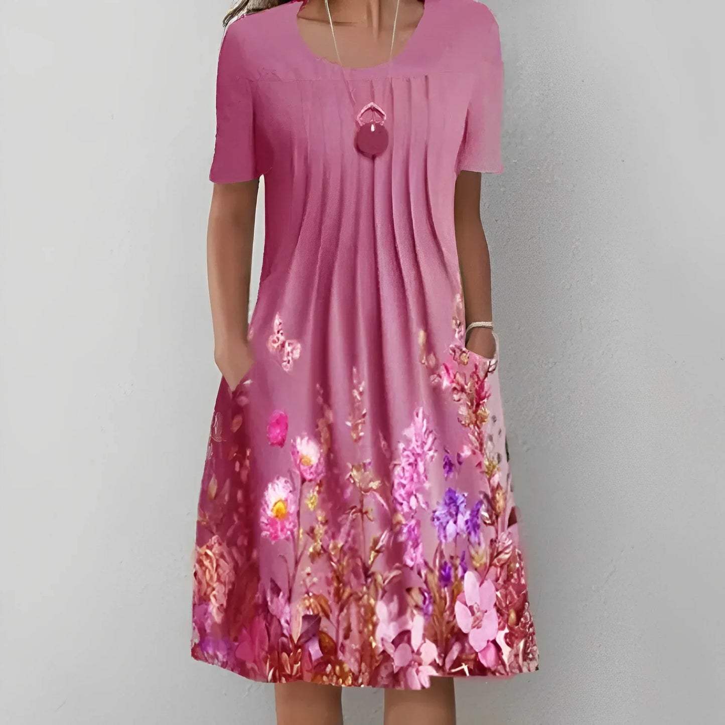 LP | Vintage-style floral print short-sleeved dress