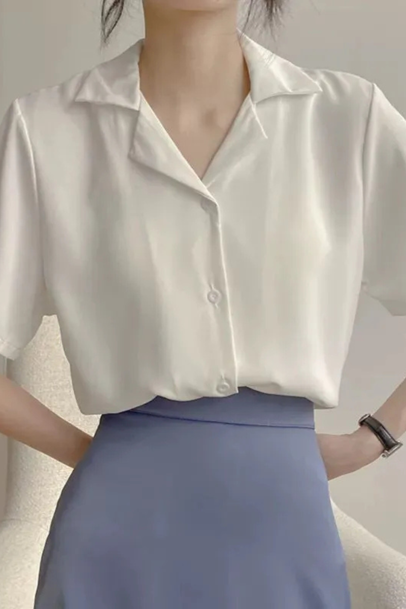 Ailani | Women's white chiffon shirt