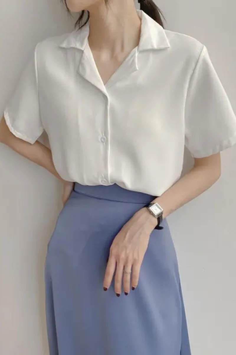 Ailani | Women's white chiffon shirt