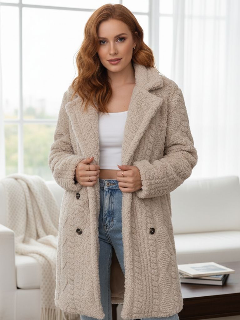 Amélie | Women's Soft, Solid-Color Thermal Coat with Long Sleeves Chic