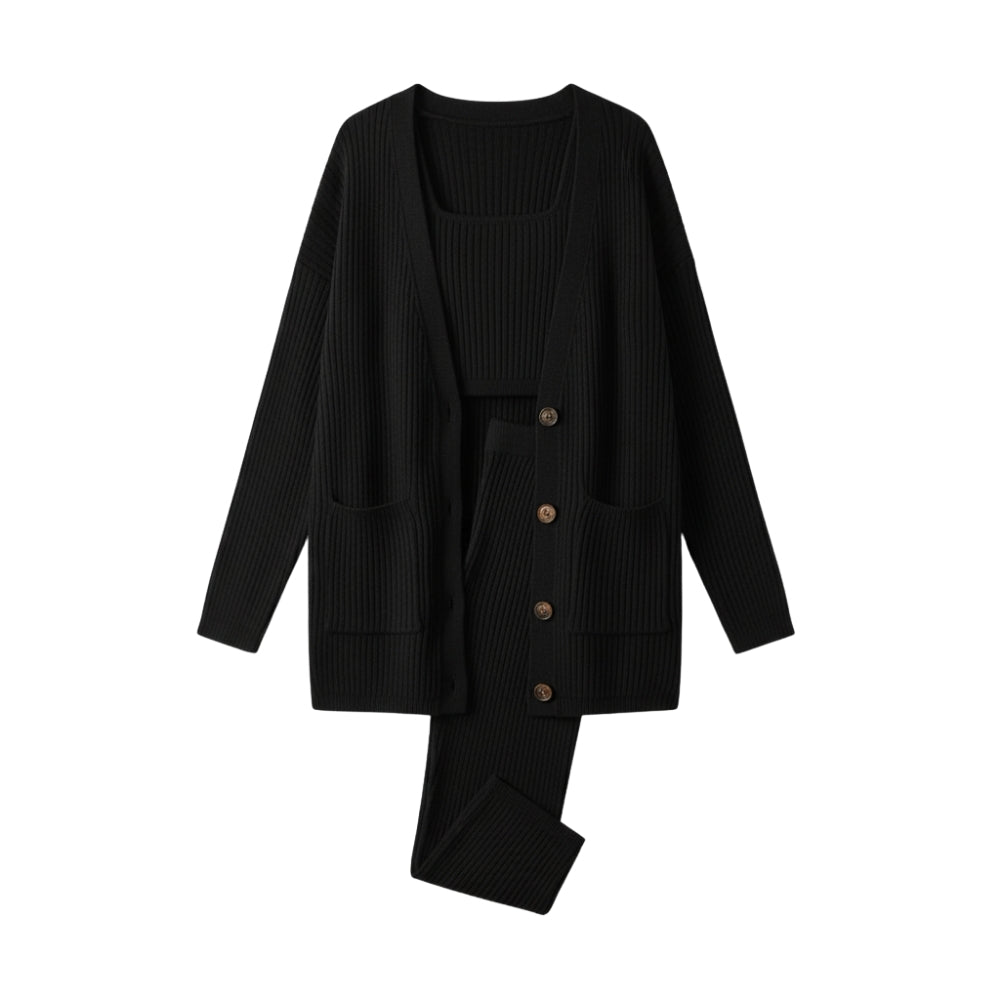 Arden | Three-Piece Women’s Set – Cardigan, Vest & Trousers