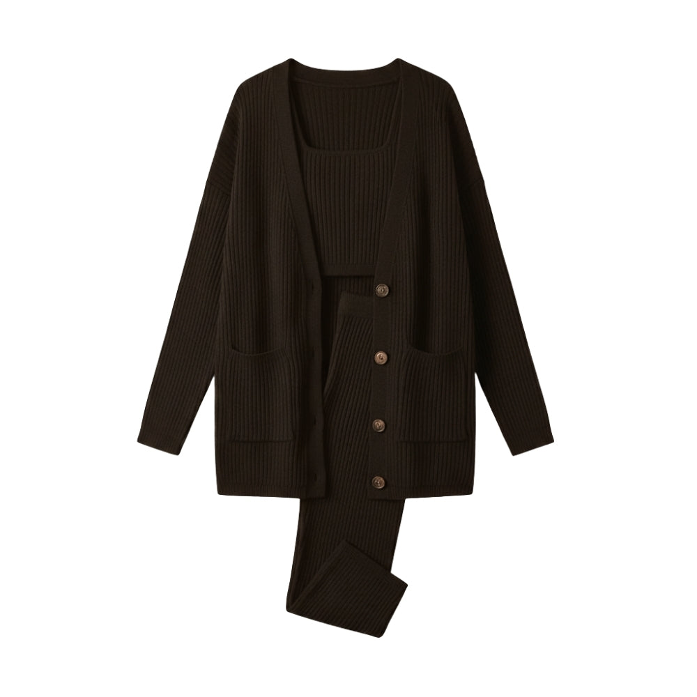 Arden | Three-Piece Women’s Set – Cardigan, Vest & Trousers