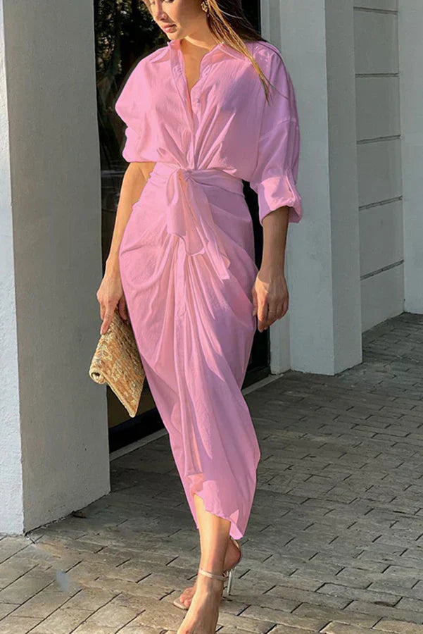 LP | Midi dress with button closure