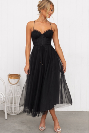 Aurene - Modern princess evening dress in chiffon with straps