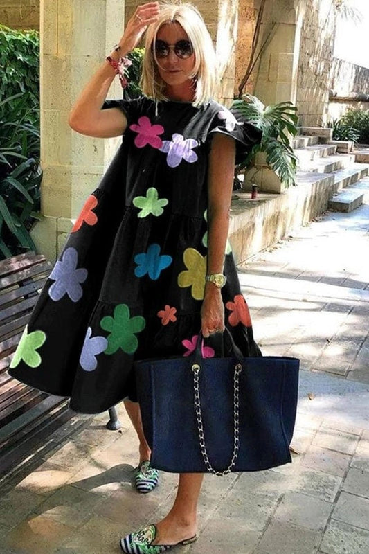 Billie - Soft dress with A-line print