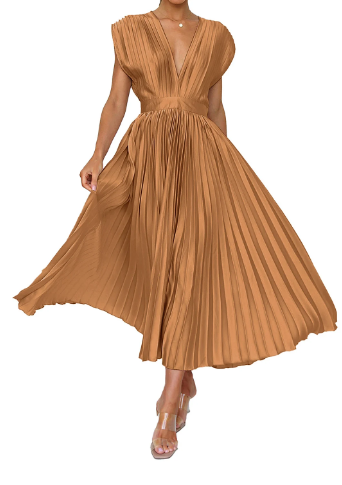 LP | Unicolor long dress with short sleeves