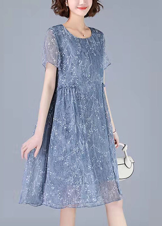 Ephentia - Patchwork dress with embroidery and half-sleeves, two-piece