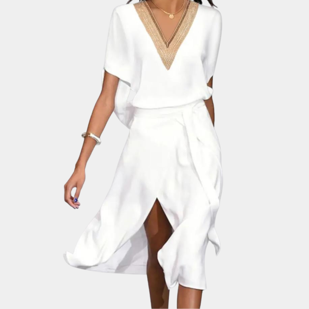 Mc | Modern v-neck midi dress for women