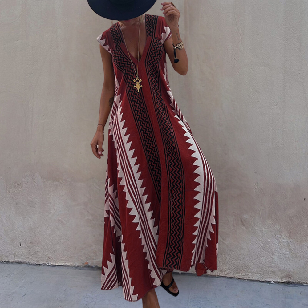 LP | Bohemian-style geometric maxi dress