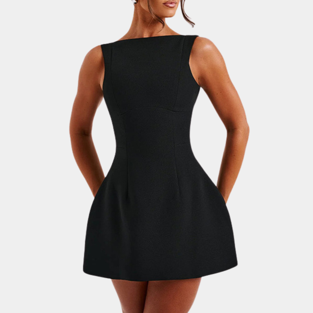 Janelle - Elegant open-back mini dress for women