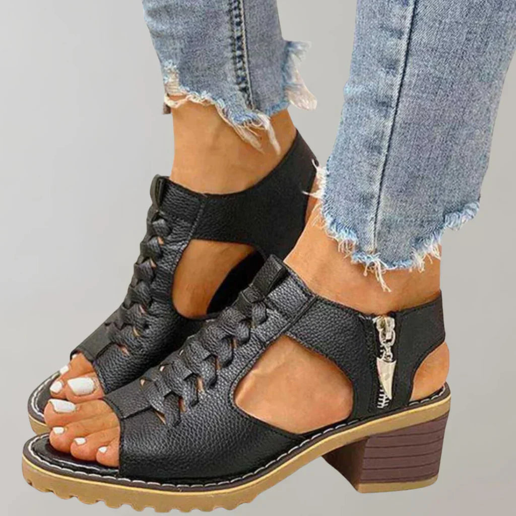 Orthopedic sandals with heel
