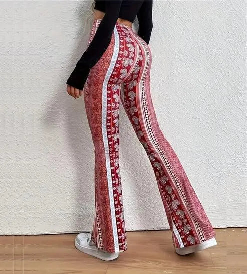 Cara | Flare Broeken - Trendy Prints - Flatterende Pasvorm, Comfortabele Stof