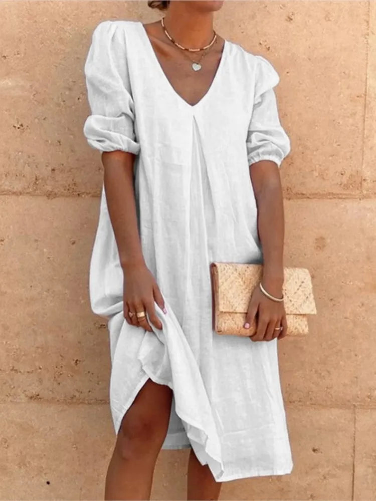LD | Elegant midi dress with casual charm