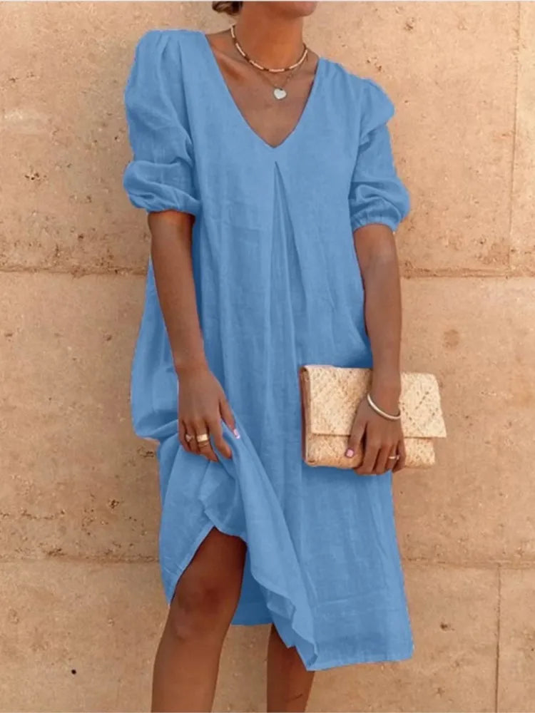LD | Elegant midi dress with casual charm