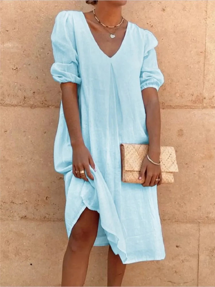LD | Elegant midi dress with casual charm