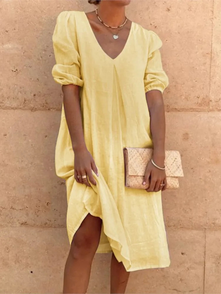 LD | Elegant midi dress with casual charm